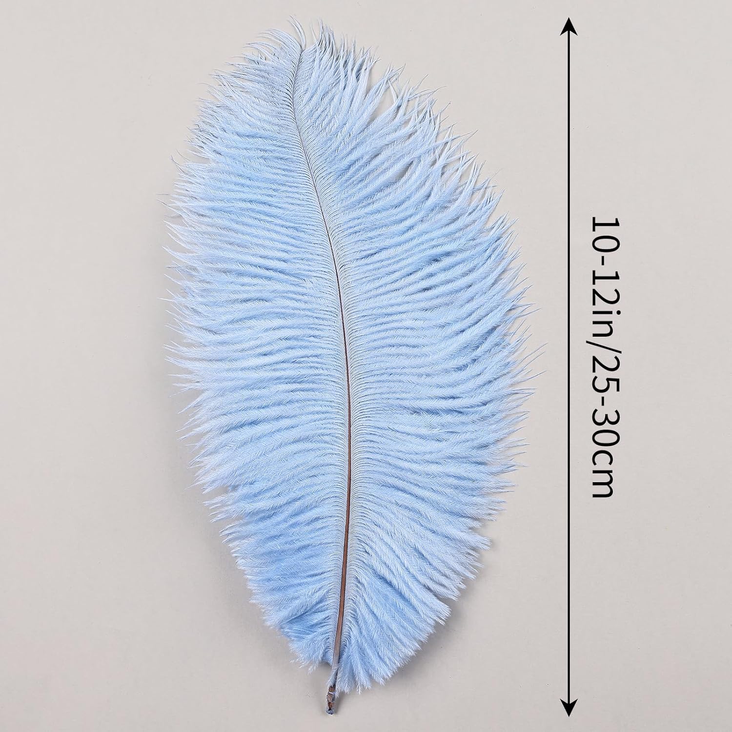 THARAHT Baby Blue Ostrich Feathers 24pcs Natural Bulk 10-12Inch 25cm-30cm for Crafts Wedding Party