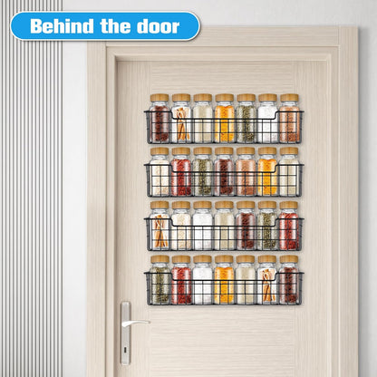 Spice Rack Organizer Wall Mount, Spice Organization Storage Shelf for Cabinet Door, 2 Packs Wall