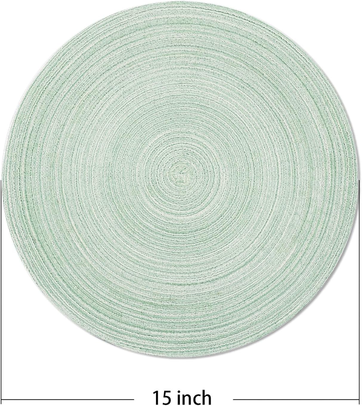 AHHFSMEI Round Braided Placemats Set of 6 Round Table Mats for Dining Tables Natural Woven Heat