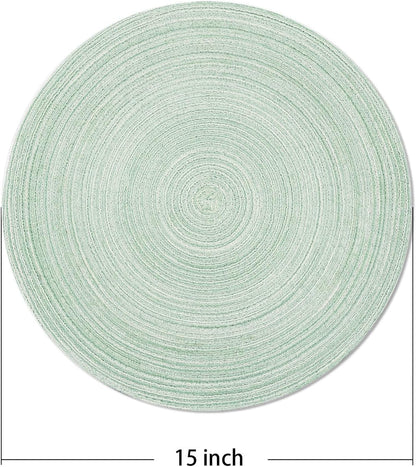 AHHFSMEI Round Braided Placemats Set of 6 Round Table Mats for Dining Tables Natural Woven Heat