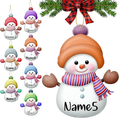 Personalized Christmas Ornaments with Names Snowman Custom Family Ornament Customized Xmas Tree