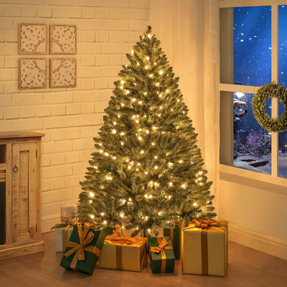 Prague 4.5ft Prelit Artificial Christmas Tree with Foot Pedal, 674 Branch Tips, 250 Warm Lights and