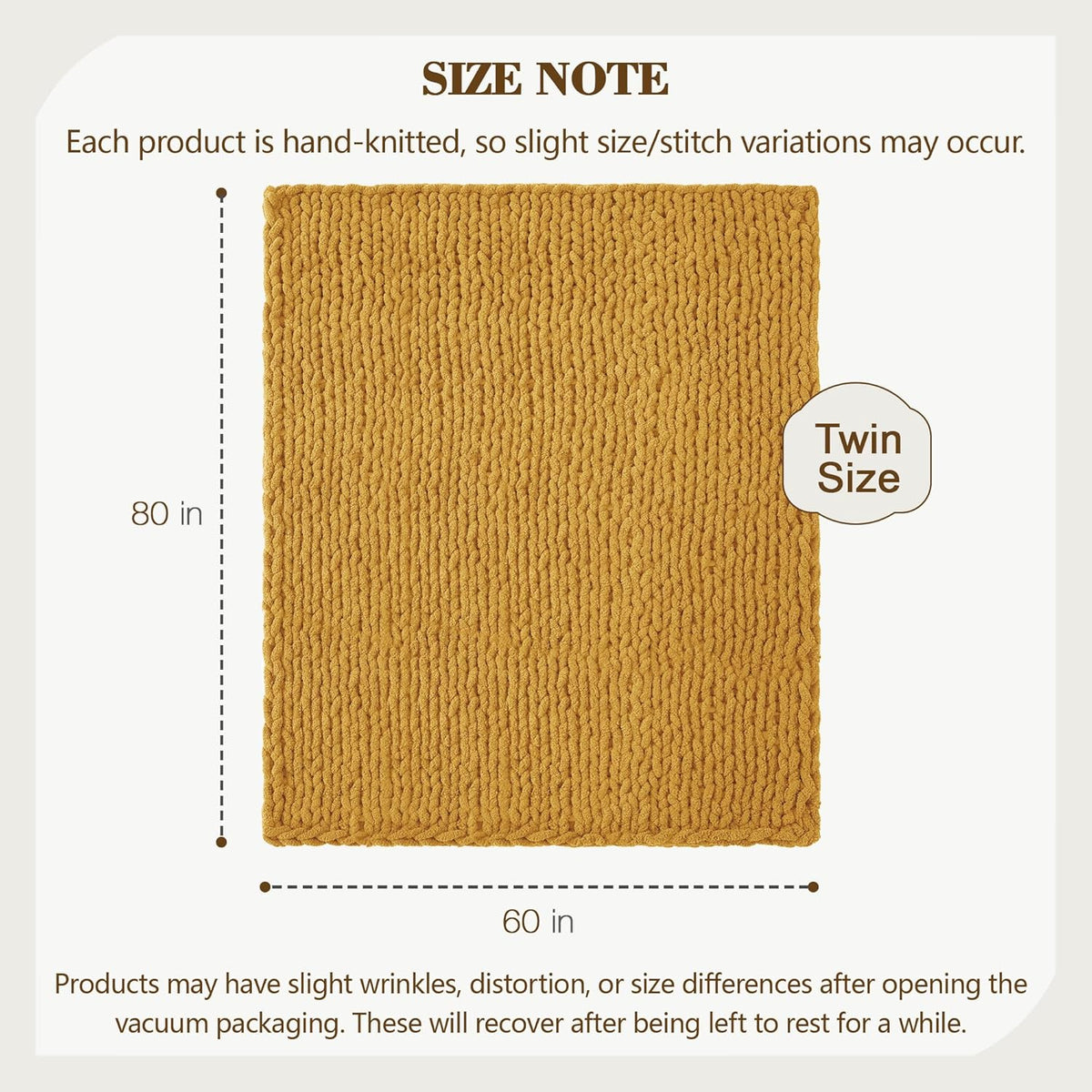 Carriediosa Chunky Knit Throw Blanket 60" X 80" Twin, 100% Hand Made Large Chenille Loop Yarn Soft