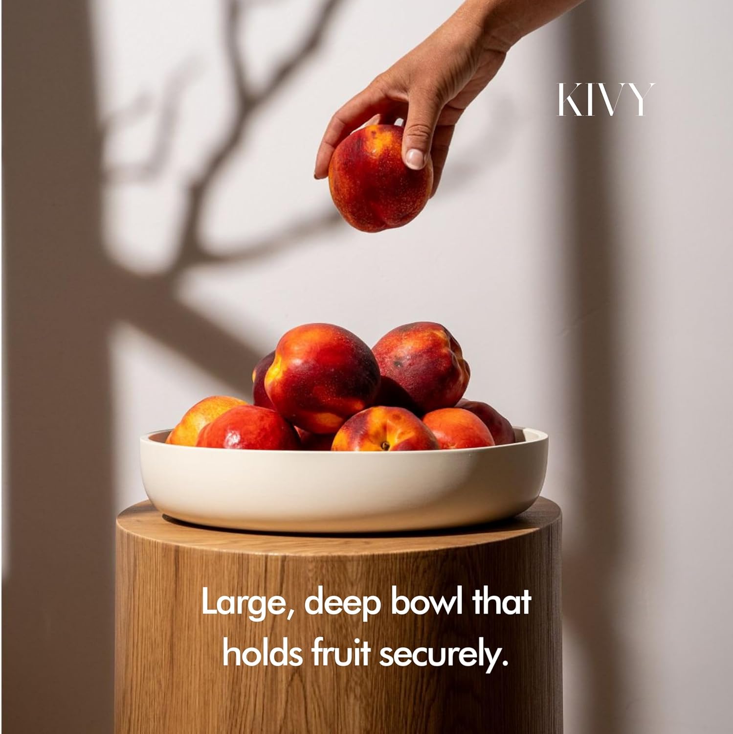 KIVY Concrete Fruit Bowl for Kitchen Counter - Large Decorative Bowl for Home Decor - Modern Fruit