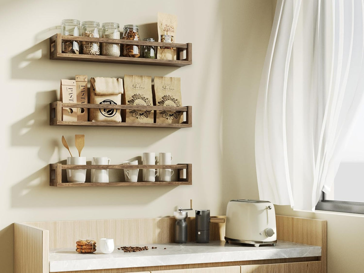 Upgraded Thick Floating Shelves - 24 Inch Multi-Use Wall-Mounted Bookshelves for Kids and Nursery