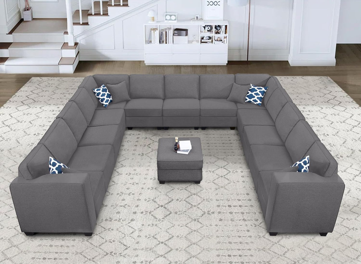 L Lengend Vansen Modular Sectional Sofa U Shaped Couch with Ottoman Modern Reversible Corner