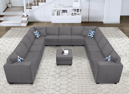 L Lengend Vansen Modular Sectional Sofa U Shaped Couch with Ottoman Modern Reversible Corner