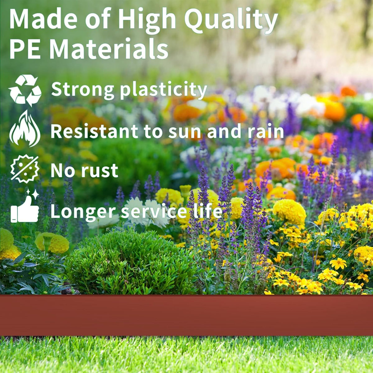 4 in x 100 Ft Garden Landscape Edging, No Dig Garden Edging Border Kit with 184 Pcs Spikes for