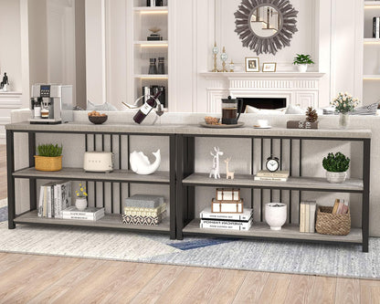FOLUBAN Console Tables for Entryway, Sofa Table with 3 Tier Storage for Living Room Hallway Foyer