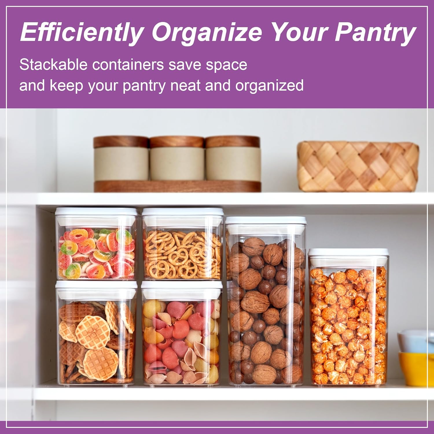 Amazing Abby - Carol - 112-Ounce Acrylic Canister (Set of 3), Plastic Airtight Food Container