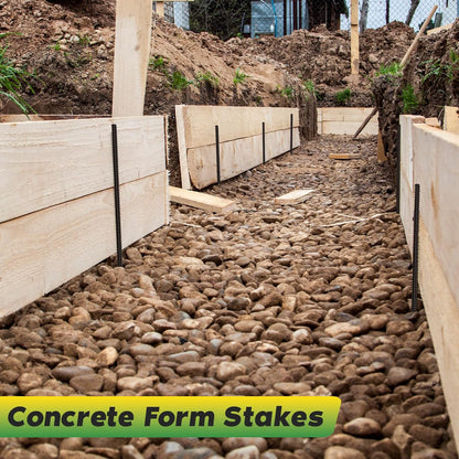 24 inches Straight Rebar Stakes 18-Pack Ground Stake Heavy Duty Metal Steel Spikes for Gardening