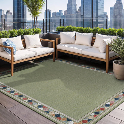 Beverly Rug Outdoor Rug 9x12 Modern Bordered Large Area Rugs for Indoor and Outdoor Patio Easy to