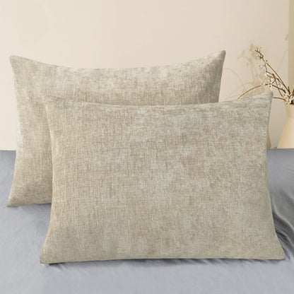CaliTime Throw Pillow Covers Decorative 20 X 26 Inches Pack of 2 Cozy Chenille Standard Pillow
