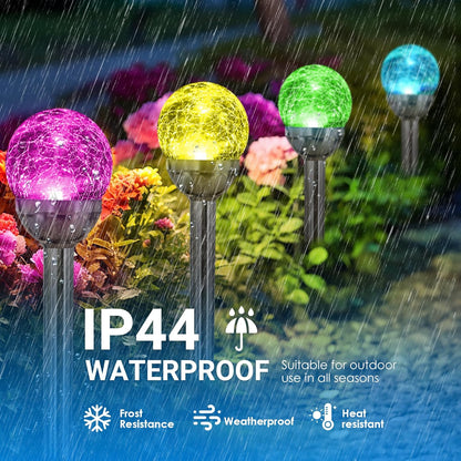 SOLPEX Solar Garden Lights Outdoor, 6 Pack Multi-Color Changing&White 2 Modes Solar Powered Glass