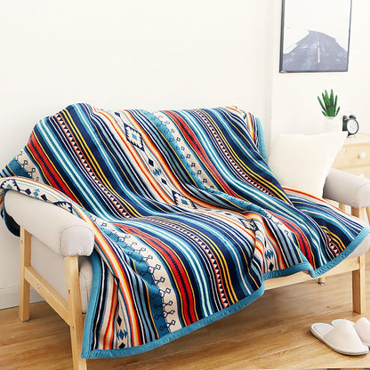 UKELER Boho Sherpa Throw Blanket Queen Size 80'' x 90'', Southwestern Aztec Throw Blanket for