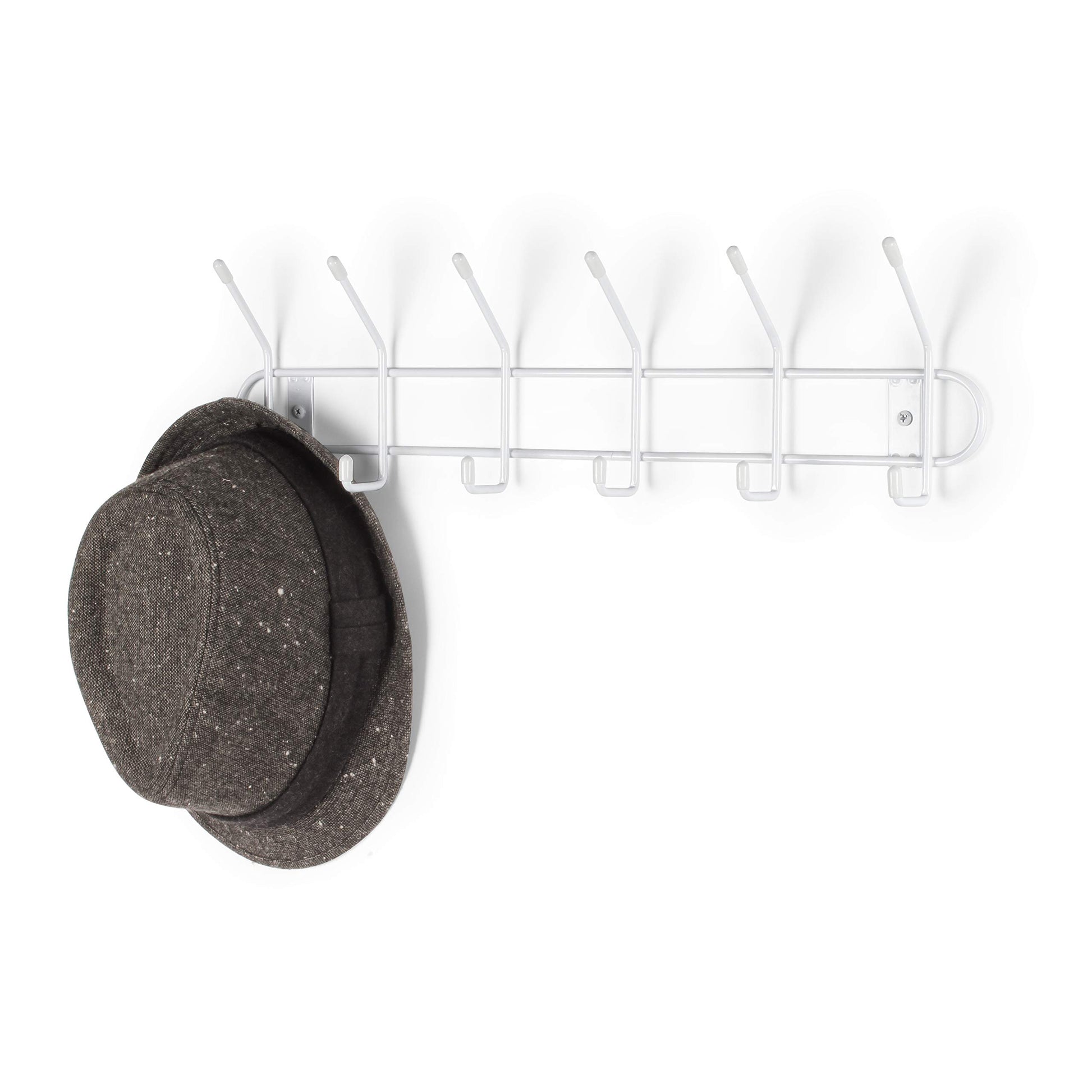 Spectrum 6 Hook Coat Rack Wall Mount for Entryway Closet Bathroom Garage, Sturdy Steel Wire Wall