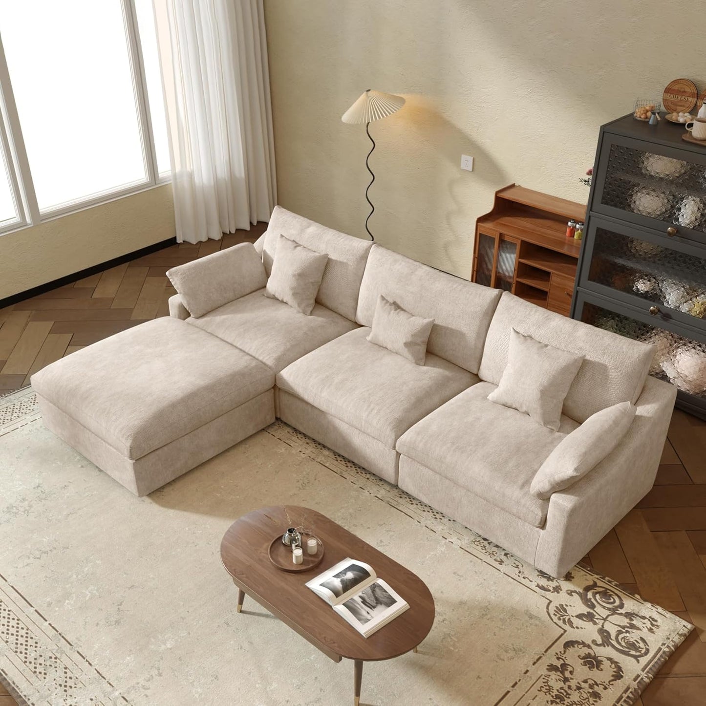 JACH L-Shaped Sectional Couches for Living Room, Cloud Sectional Couch with Deep Seat, Modular