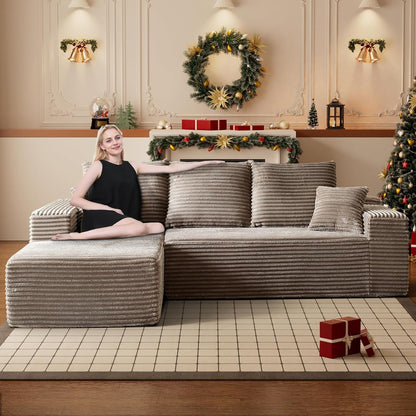 HYJT-H&K Modular Sectional Sofa Cloud Couch, 107" Comfy L Shaped Sectional Couches for Living Room