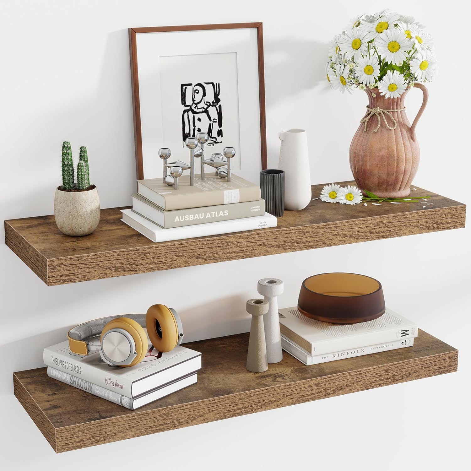 36 Inch Floating Shelves, 12 Inch Deep Floating Shelves for Wall, Floating Shelf with Invisible