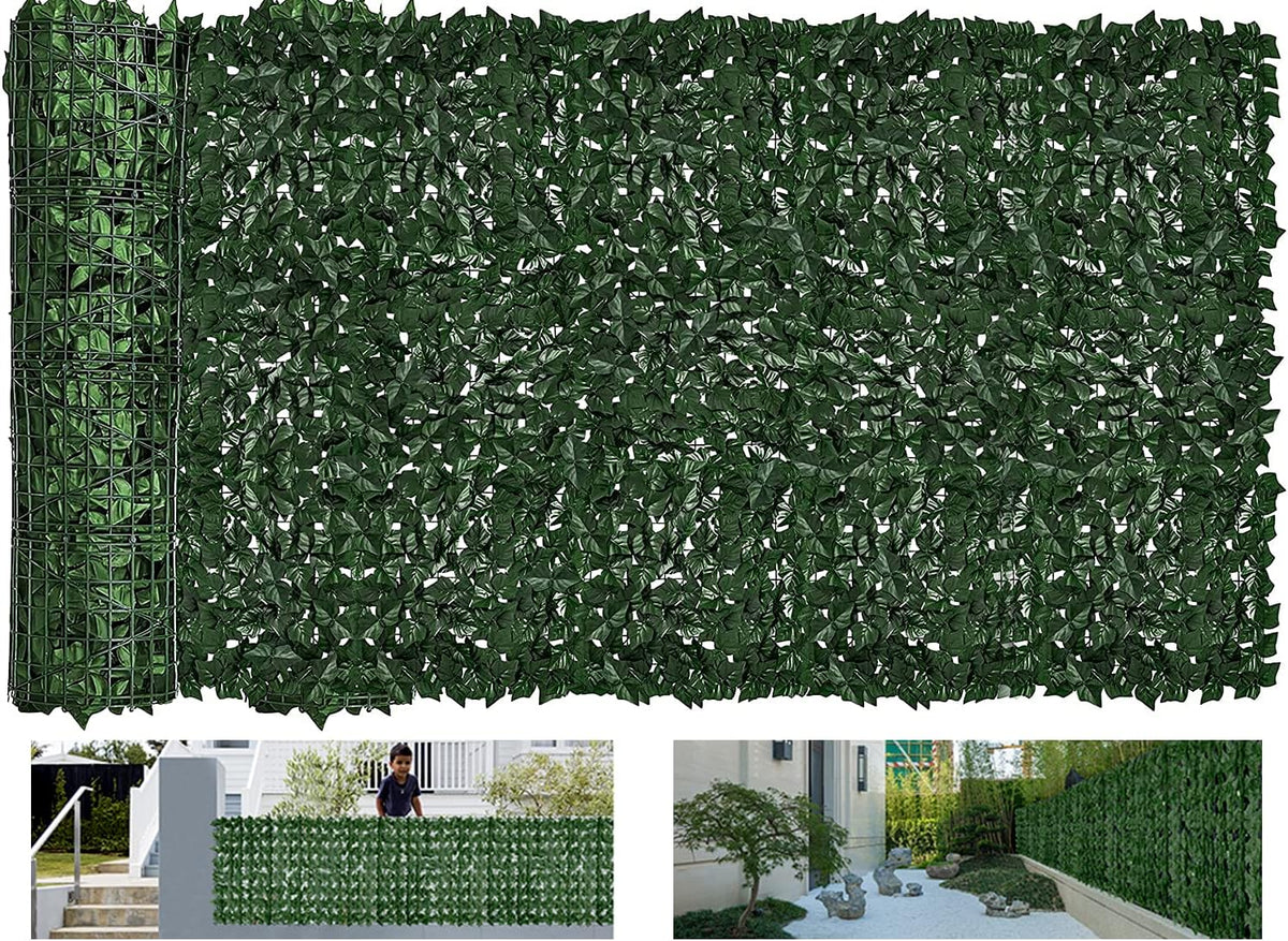 Faux Ivy Privacy Fence Screen Outdoor Expandable Artificial Greenery Roll Fake Hedge Wall Patio