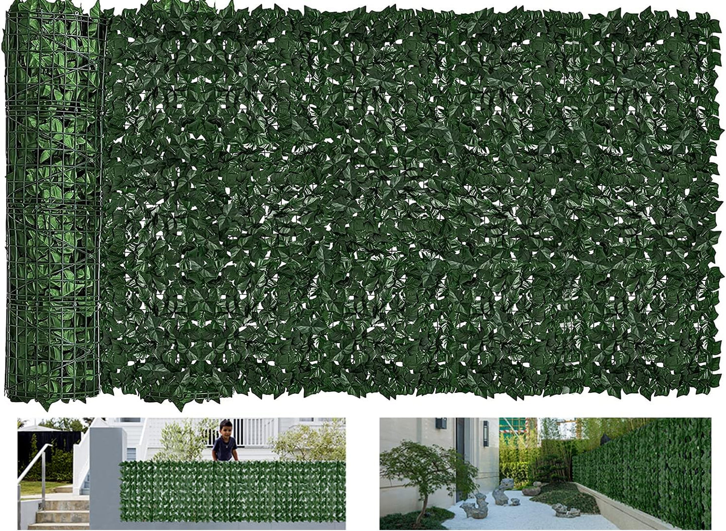 Faux Ivy Privacy Fence Screen Outdoor Expandable Artificial Greenery Roll Fake Hedge Wall Patio