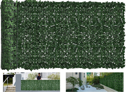 Faux Ivy Privacy Fence Screen Outdoor Expandable Artificial Greenery Roll Fake Hedge Wall Patio