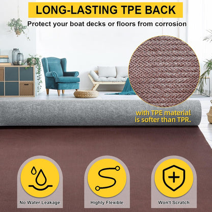 Marine Carpet,6 FT x 14 FT Smoke Gray Indoor Outdoor Carpet 0.2" Thick Boat Carpet with Water-Proof