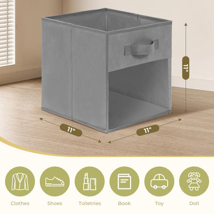 STORAGEIDEAS Storage Bins with Clear Window, 11x11 Storage Cubes, Collapsible Cube Storage Box