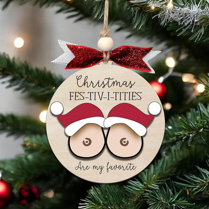 Funny Christmas Ornament – Adult Humor Naughty Holiday Gag Gift for White Elephant & Secret Santa