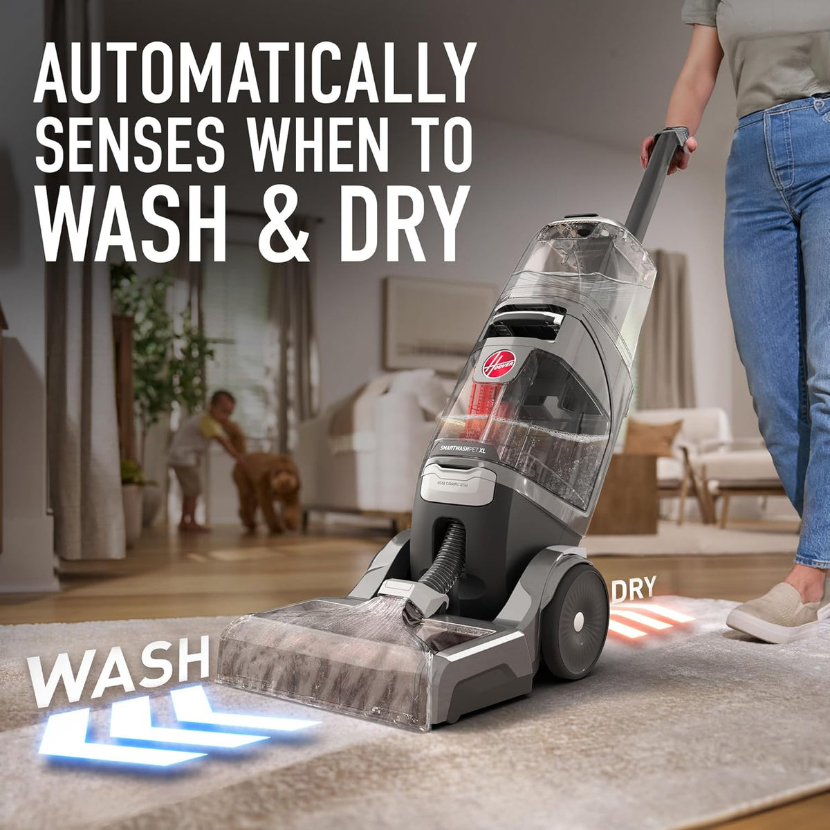 Hoover SmartWash Pet XL Upright Carpet Cleaner Machine for Carpet and Upholstery, Automatic Deep