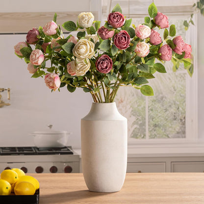 Mitt&Ditt Ceramic Flower Vase, 12.5 inch Tall Off-White Vase, Large Decorative Terracotta Vases