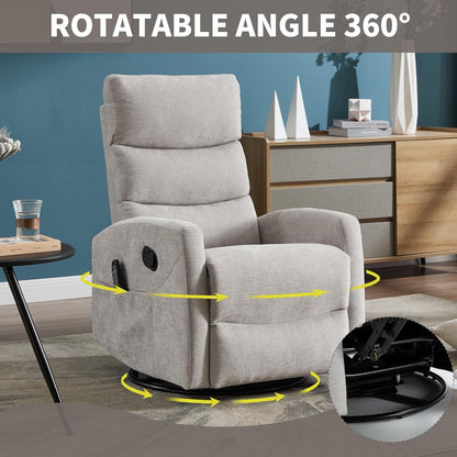 Manual Swivel Rocker Recliner Chair for Adults, Overstuffed Reclining Glider Chair for Nursing with