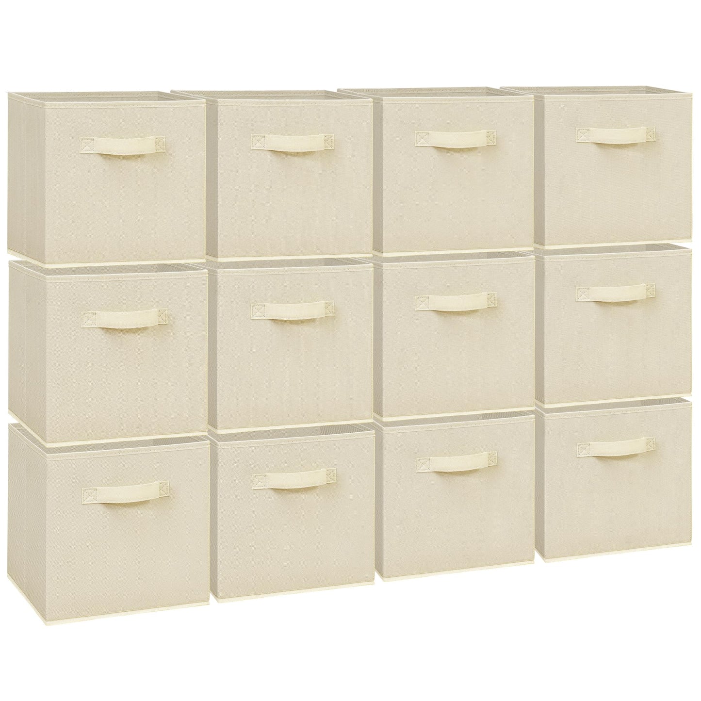 Easi 11 inch Cube Storage Bins, 12 Storage Cube Organizer, Collapsible Fabric storage cubes with