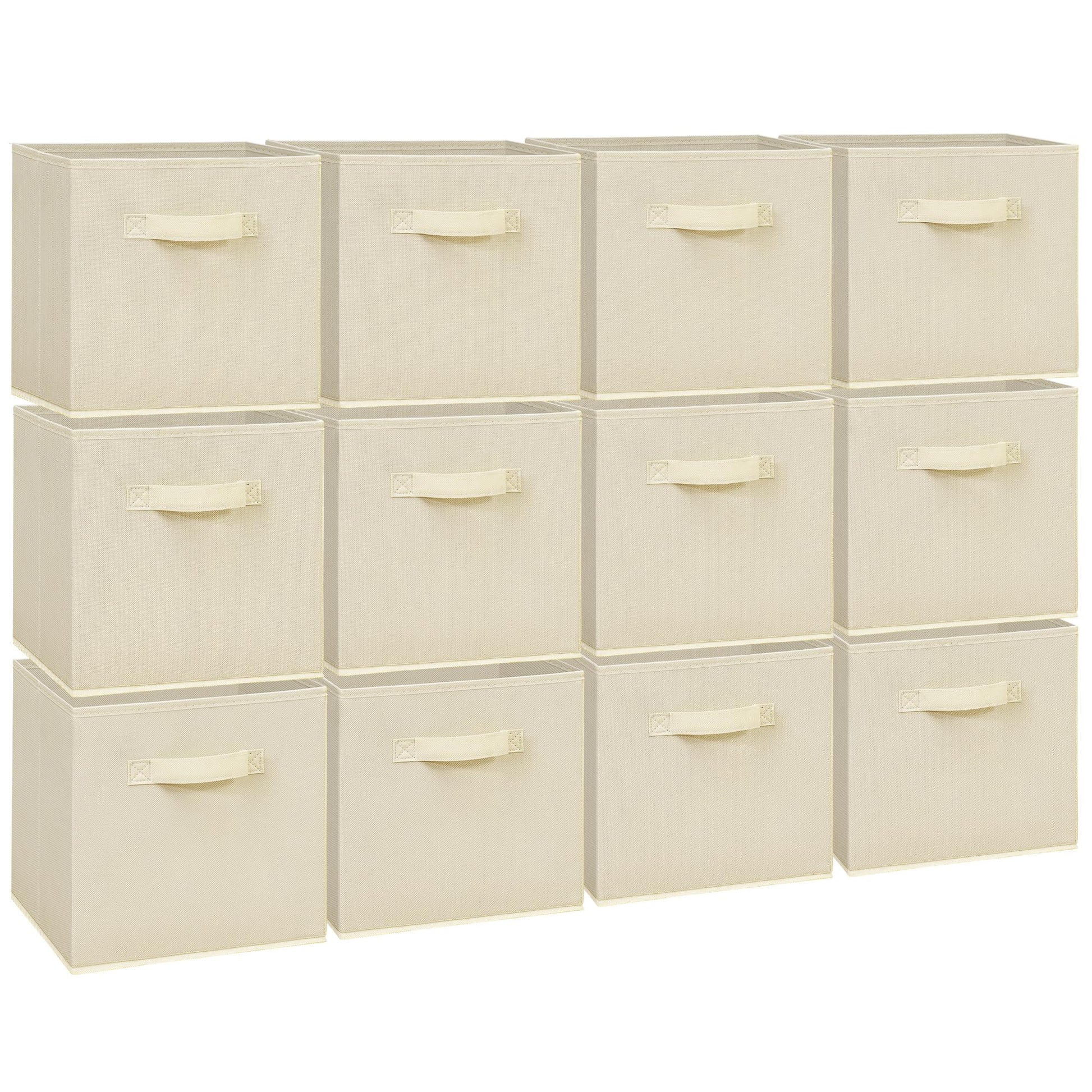 Easi 11 inch Cube Storage Bins, 12 Storage Cube Organizer, Collapsible Fabric storage cubes with