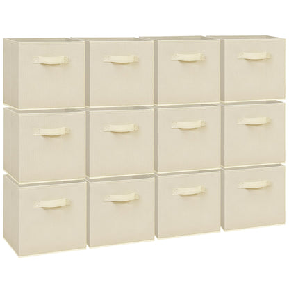 Easi 11 inch Cube Storage Bins, 12 Storage Cube Organizer, Collapsible Fabric storage cubes with