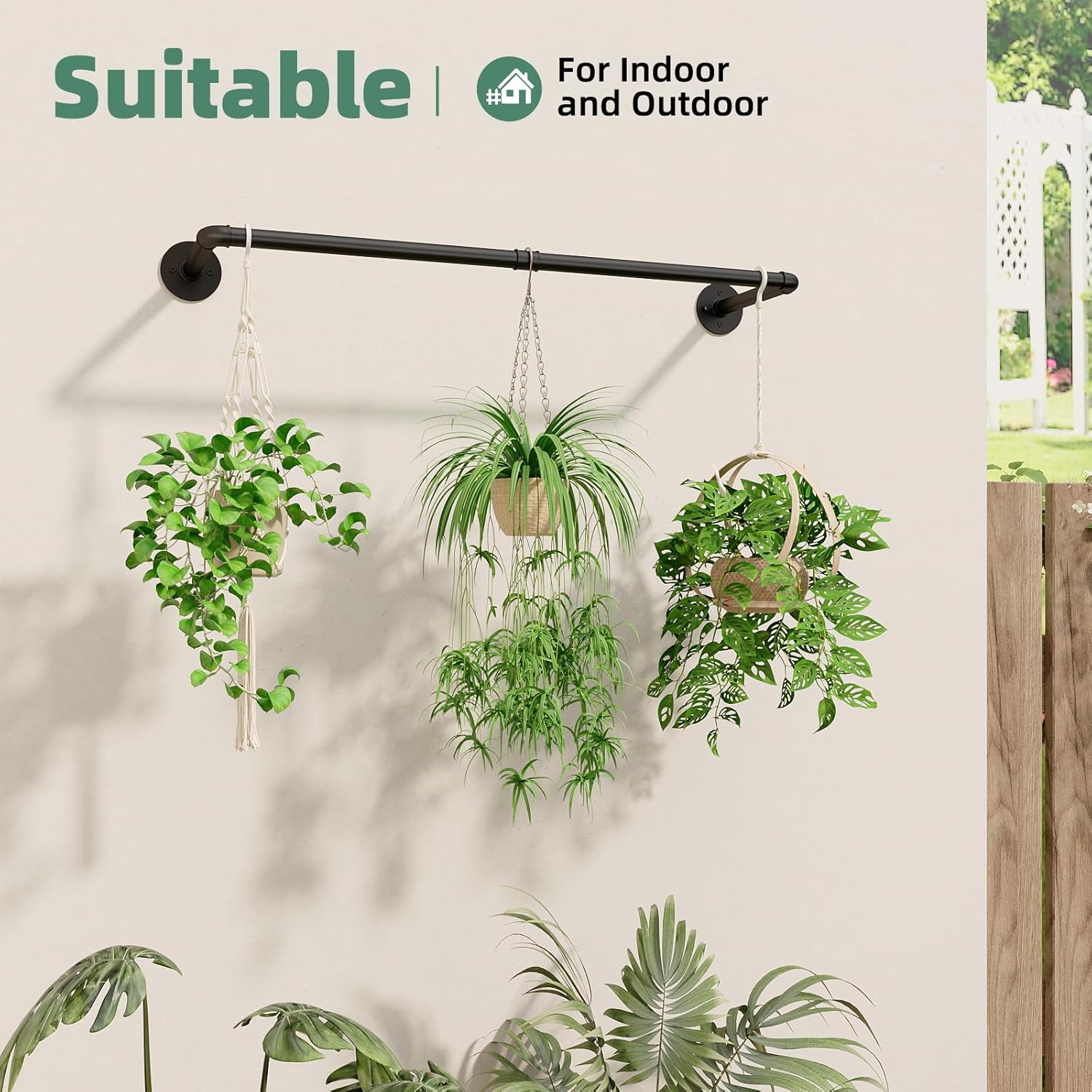 Plant Hanger Indoor Hanging Planters for Indoor Plants Hanging Plant Holder Black Metal