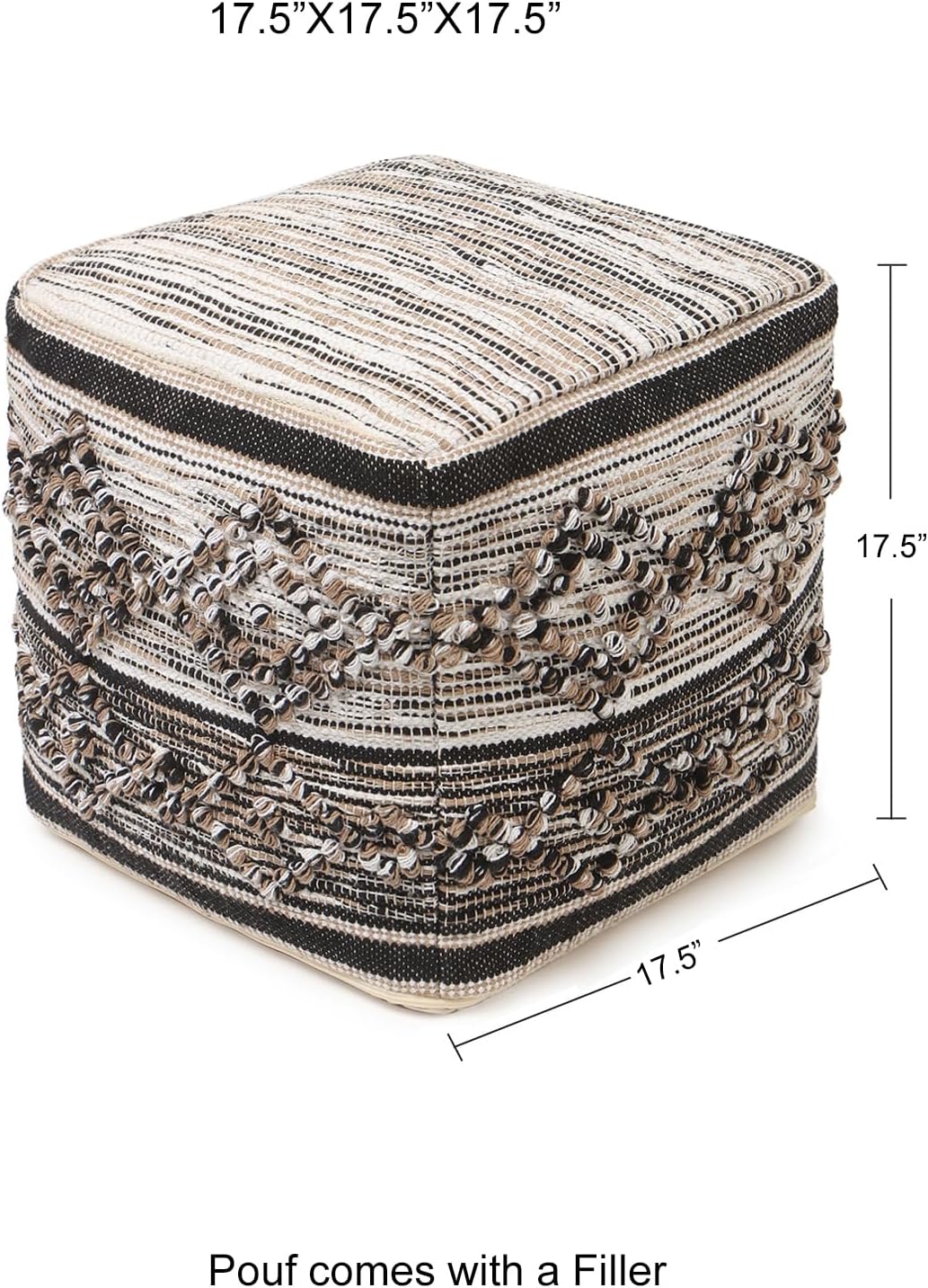 REDEARTH · Tufted Pouf Ottoman with Filler Textured Storage Cube Bean Bag Pouffe Footrest for