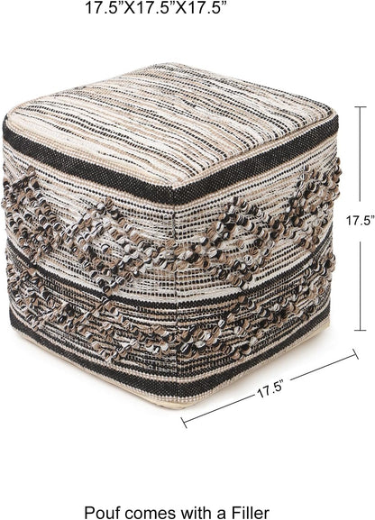 REDEARTH · Tufted Pouf Ottoman with Filler Textured Storage Cube Bean Bag Pouffe Footrest for
