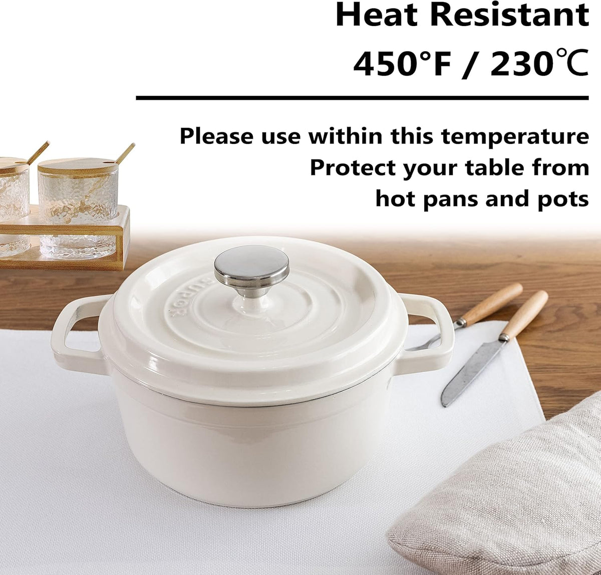 Home Brilliant White Placemats Set of 6 Heat Resistant Dining Table Place Mats for Kitchen Table