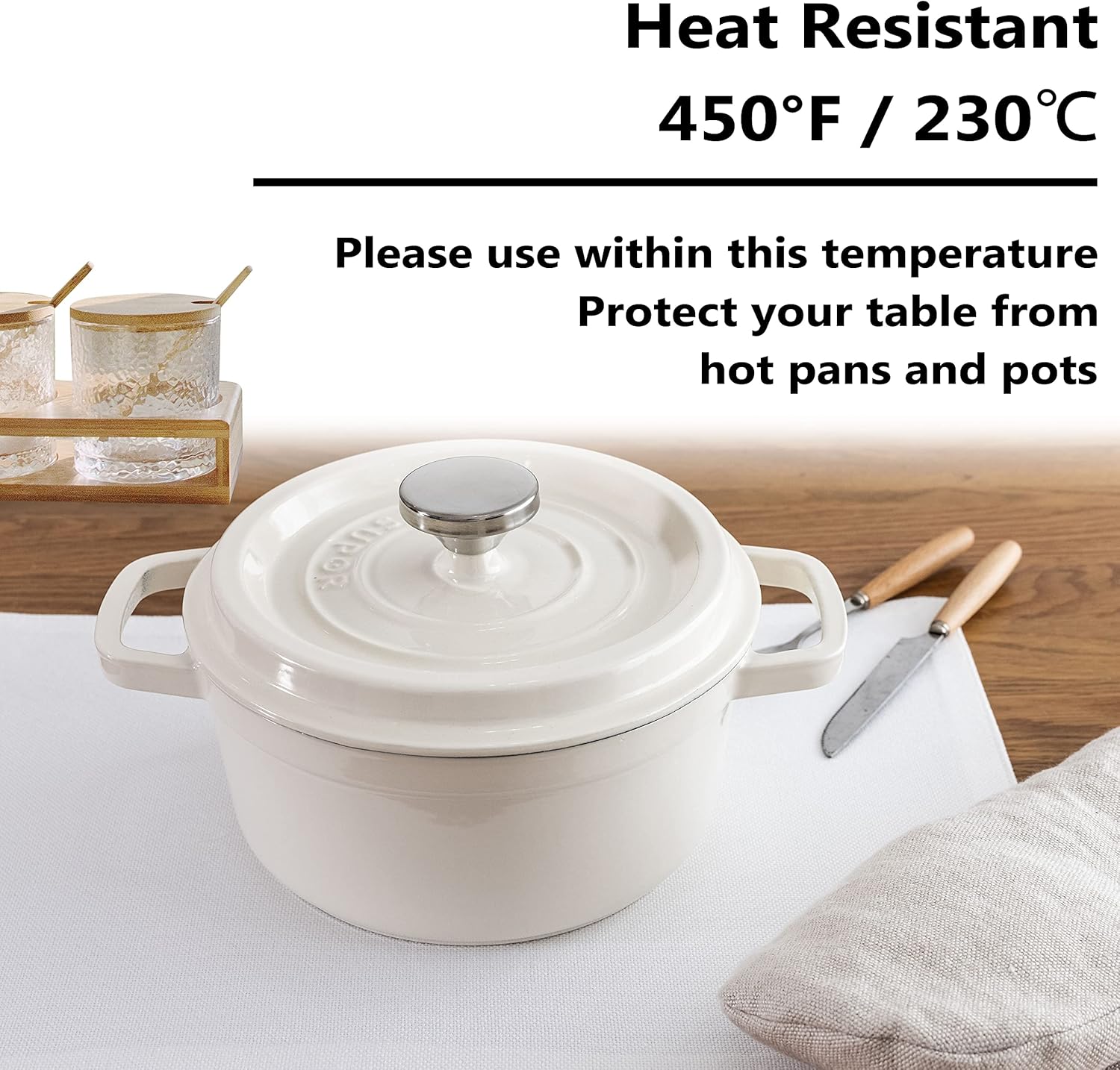 Home Brilliant White Placemats Set of 4 Cloth Placemat Decorations Heat Resistant Washable Place