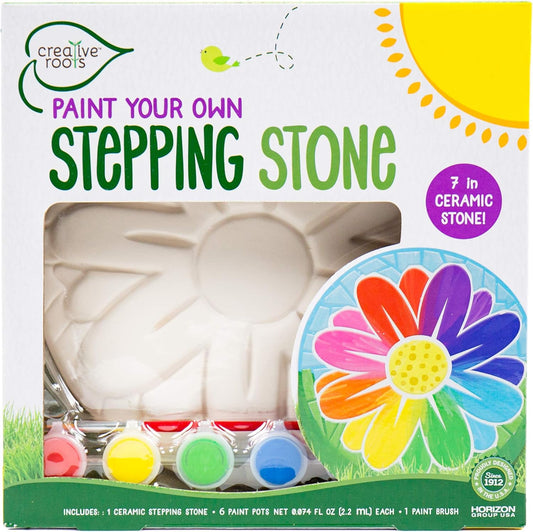 Creative Roots Mosaic Flower Garden Stepping Stone Kit, Includes 7-Inch Ceramic Stone & 6 Vibrant