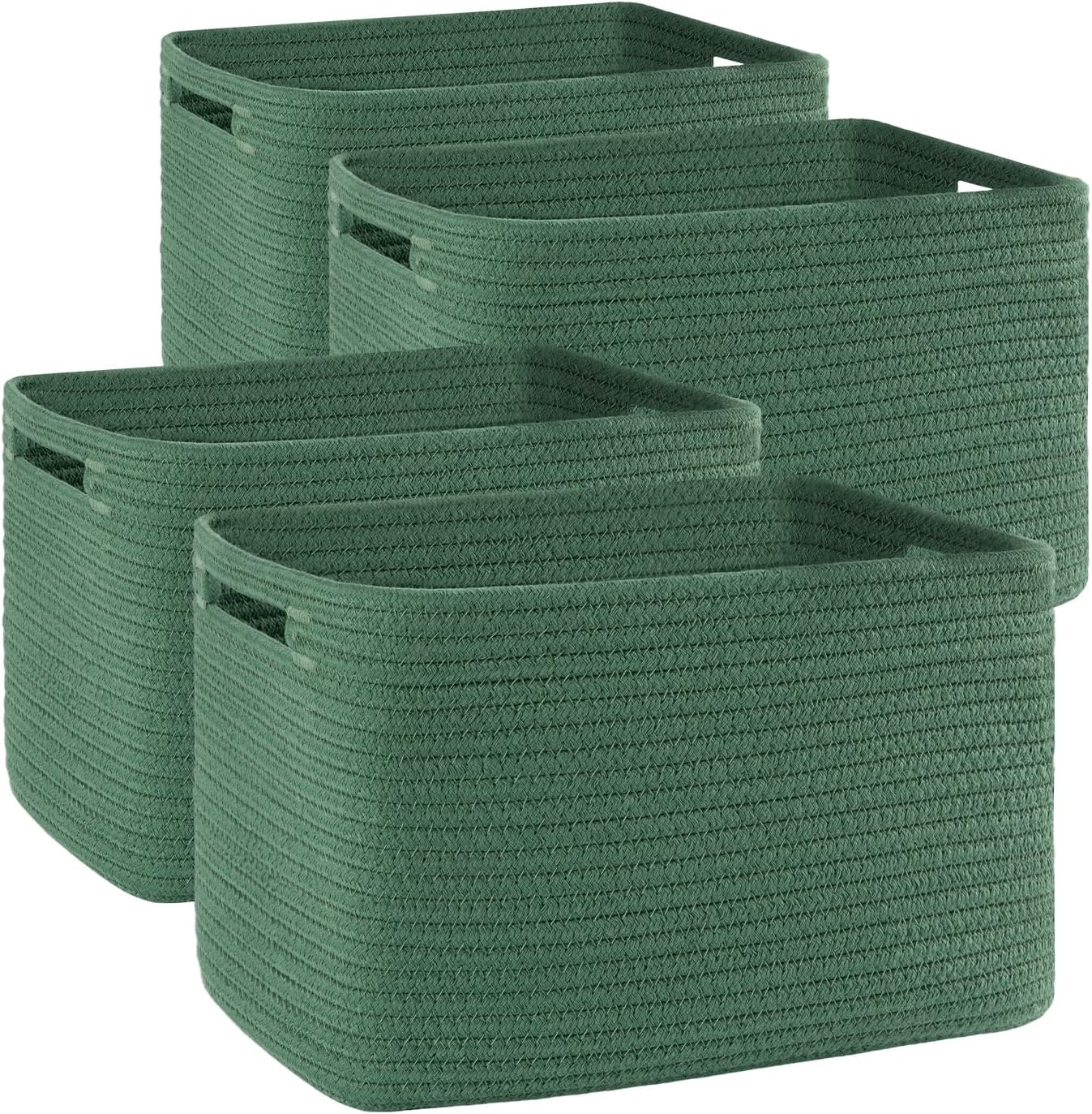 4 Pack Storage Baskets for Organizing, Woven Baskets for Shelves - Perfect for Toys, Books, Towels