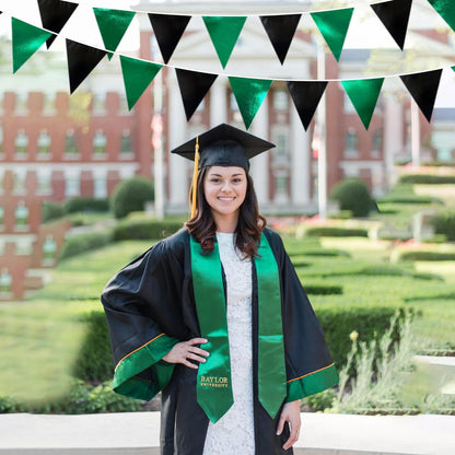 Black Green Party Decorations Metallic Fabric Triangle Pennant Banner Flag Bunting Garland for