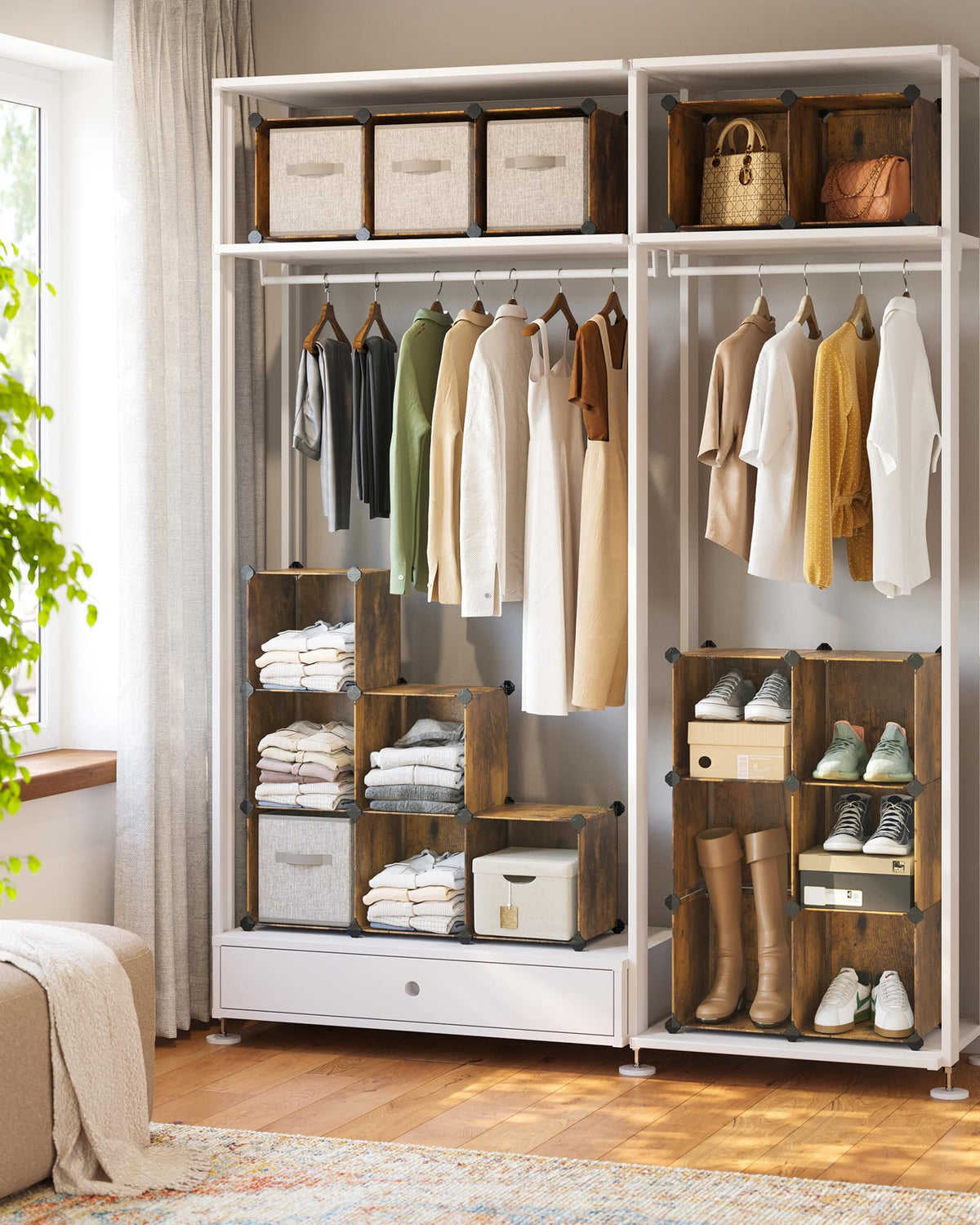 SONGMICS Cube Storage Organizer, Set of 16 Plastic Cubes, Closet Organizers and Storage, Room
