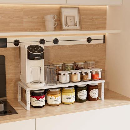 Expandable Spice Rack,Stackable Storage for Cabinet, Multi-Functional Kitchen