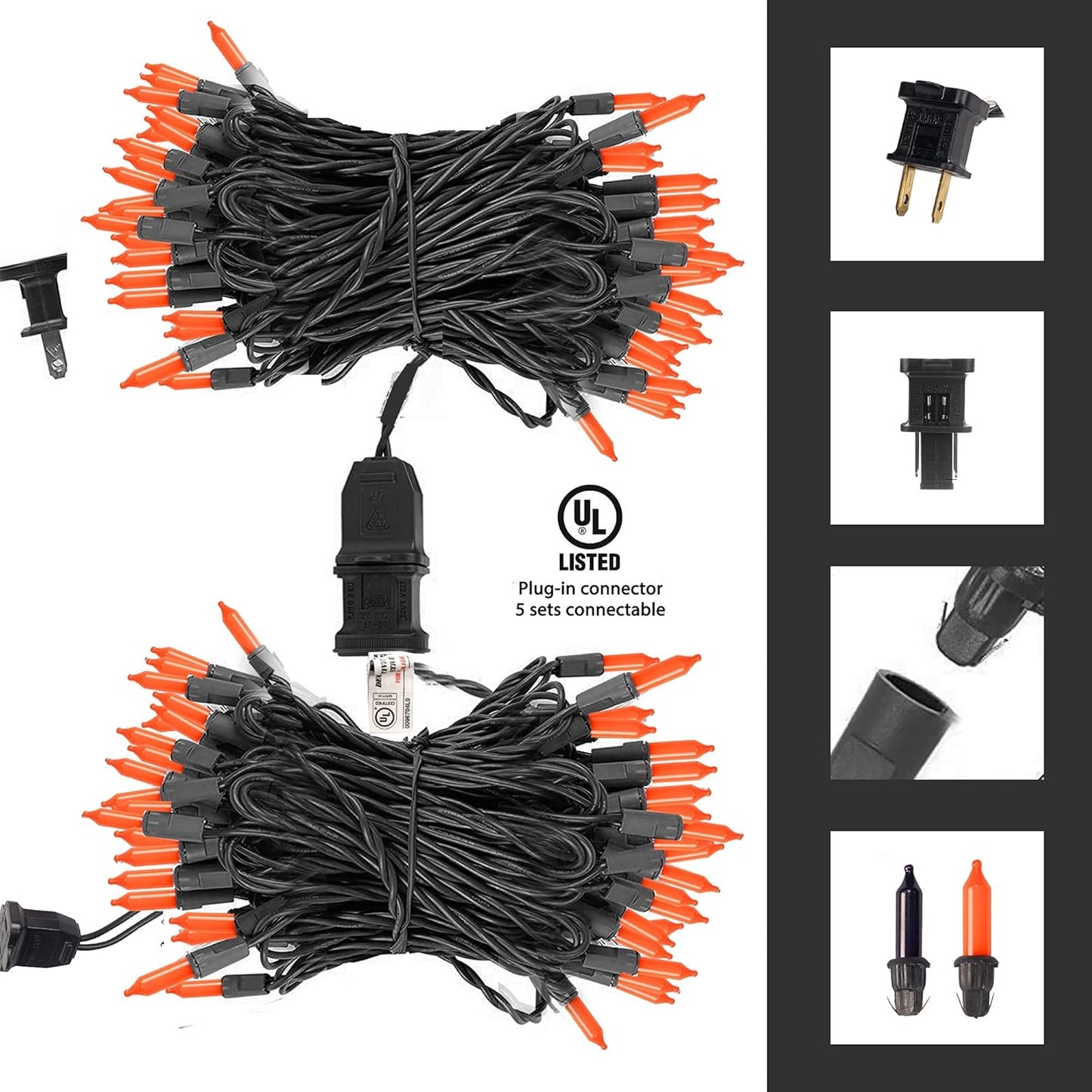 Dazzle Bright Orange Halloween Lights, 40FT 200 Count Mini String Lights, Waterproof Halloween