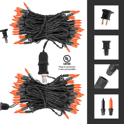 Dazzle Bright Orange Halloween Lights, 40FT 200 Count Mini String Lights, Waterproof Halloween