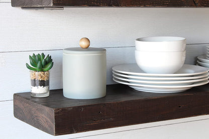 Urban Legacy Reclaimed Barn Joist Deep Floating Shelves | Deep Shelves with Low Profile Shelf