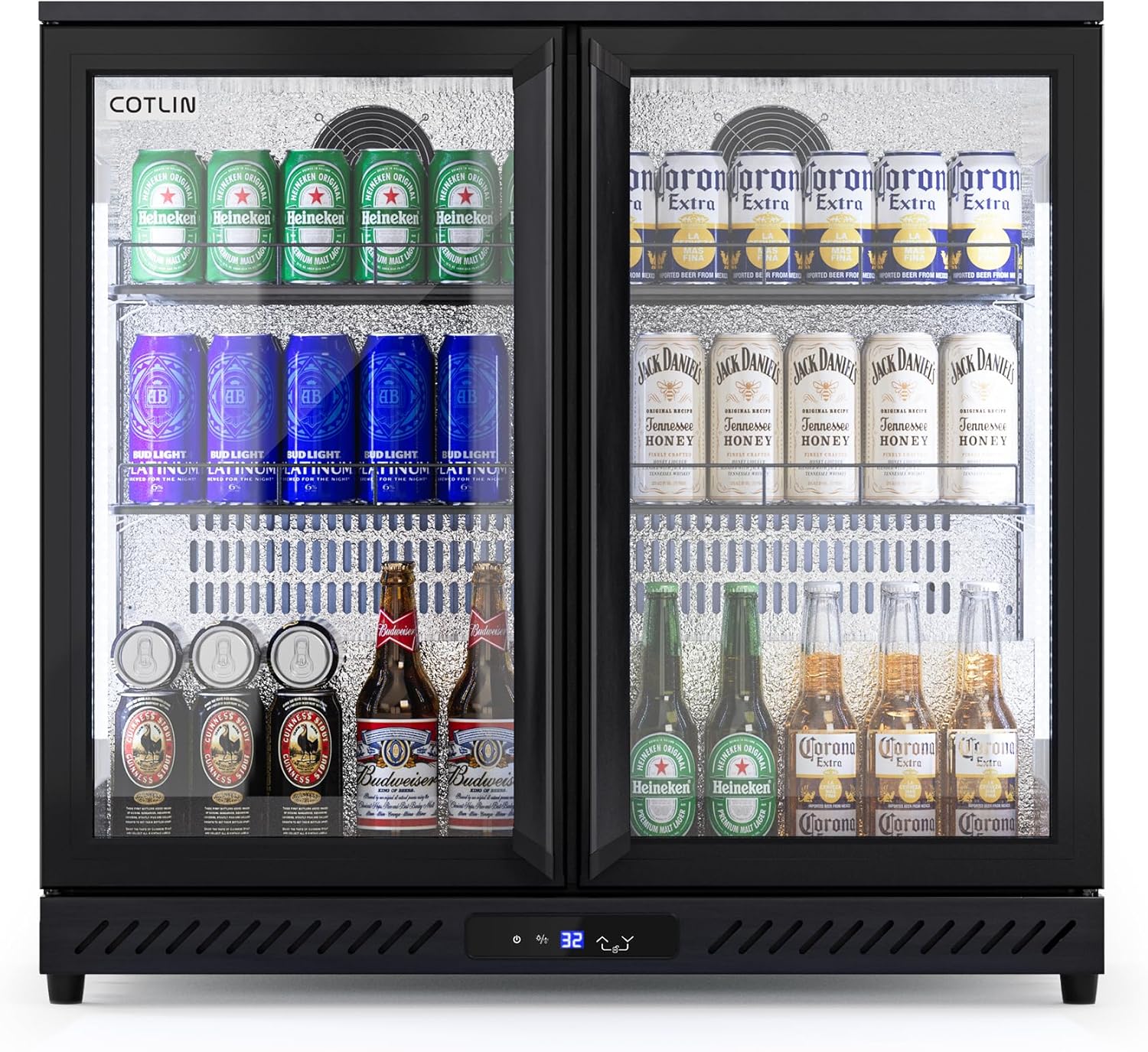 COTLIN 36" W Back Bar Cooler Beer Fridge Undercounter Refrigerator with LOW-E Glass Free Standing