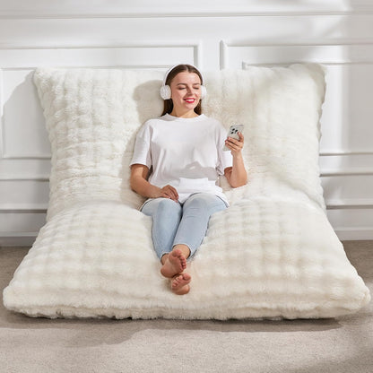 Hobestluk 3 in 1 Bean Bag Chair Giant Bean Bag Chairs for Adults with Bubble Cover Convertible Bean